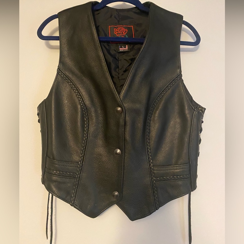 Vintage leather Fashions by Rose vest